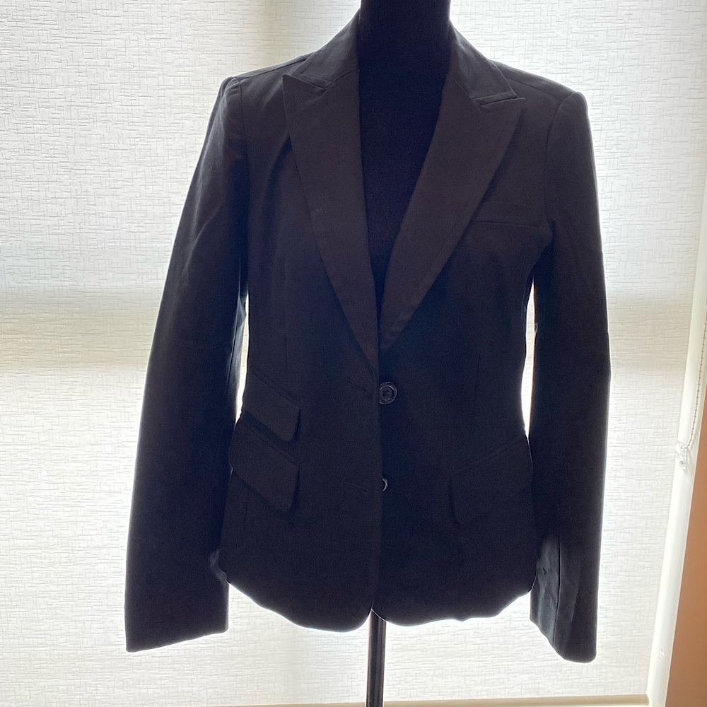 Black size 6 Banana Republic stretch cotton blazer